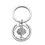 BEKECH Family Cousin Gifts Cousin Keychain Cousins by Blood Sisters by Heart Friends by Choice Cousin Jewelry Best Friend Jewelry Gift for Cousins BFF (Silver)