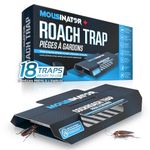 MOUSINATOR Cockroach Traps, 18-Pack, Larger and Multi-Entry Design with Extra-Strong Adhesive, Sticky Glue Cockroach Trap for Indoor Use, Family-Safe, Easy and Ready-to-Use