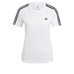 adidas Women's Essentials Slim Short Sleeve T-Shirt, White/Black, XL