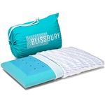 BLISSBURY 8.5cm Cooling Super Thin Pillow for Sleeping | Flat Pillow for Stomach Sleeper & Back Sleeper | Cool-to-Touch Memory Foam Stomach Sleeping Pillow | Removable Cool-Tech Pillow Case