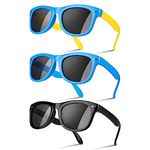 Firtink 3 Pair Kids Polarized Sunglasses Protection Boys Baby Sunglasses Retro Eye Glasses For Kids Beach,School,Shopping,Party Decoration