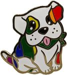 Gay Pride Puppy Dog Enamel Pin in R