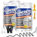 Concrete Crack Filler, 2.65LB Grey High Elasticity Self Leveling Cement Caulking Glue, Quick Drying Waterproof Sealant for Driveways, Walkways, Outdoor Weather Resistant Concrete Joint Repair
