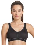 Anita active Women's Frontline Open Sports Bra, Black, 36 36D UK