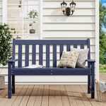 YITAHOME Garden Bench, All Weather Outdoor Bench for 2-3 Persons, Fade/Rot Resistant Patio Bench for Park, Porch, Patio & Backyard (Navy)