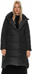 Orolay Women's Hooded Down Jacket Long Winter Coat Stand Collar Puffer Jacket Jet Black XS