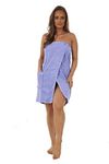 Ladies Towel Wrap 100% Cotton Highly Absorbent Terry Soft Sarong Towel Shower Spa Sauna Beach Gym Towelling Robe Cover-Up (LIlac, M/L)