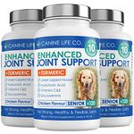 Senior Dog High Strength Hip & Joint Supplement Age 8+ Turmeric | Dog Anti Inflammatory | Joint Aid For Older Dogs | 360 Chewable Tablets | Glucosamine For Dogs| Made In The UK (3 Pots (360 Tablets))