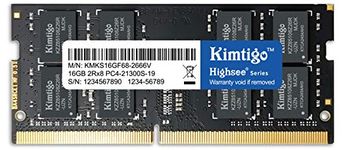 KIMTIGO DDR4 16GB Laptop Ram 2666MHz PC4-21300 Unbuffered SODIMM Notebook Computer Memory 260Pin 1x16GB