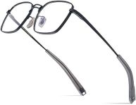 FONEX Pure Titanium Glasses Frame Men Square Eyeglasses Optical Eyewear F8827, F8827 Black, 55-19-151