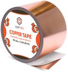 DOMTEK Copper Tape Slug Repellent (50mm wide, 12.2M Roll) - Double-Sided Conductive Adhesive Tape for Shielding & Guitar Repairs, Grounding, Paper Circuits, Stained Glass, DIY Crafts