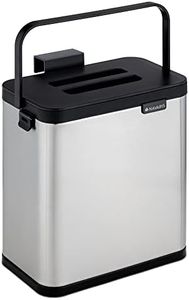 Navaris Cubo de basura colgante con tapa - Papelera de acero inoxidable de 3 litros para colgar en mueble de encimera de cocina fregadero o para pared