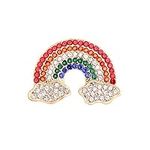 Rainbow Cloud Brooch Pin Colorful Crystal Rhinestone Rainbow Brooch Lapel Backpack Badge Hat Bag Decoration Accessories for Women Girls, Metal, crystal,