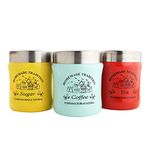 LAVI Stainless Steel Tea Coffee Sugar Canister – Set of 3 | Damroo Shape – 750 Ml Each | Multipurpose Jar & Canisters For Kitchen Accessories