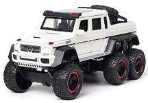 Ixora Black Mercedes Benz 1:24 AMG G63 6X6 V12 Off Road Diecast Scale Model Metal Pull Back Toy car for Kids with Openable Doors & Light, Music Toy (1:24 AMG G63 6X6 - Black)