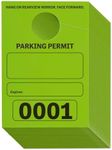 100 Pack Temporary Parking Permit Hang Tags Numbered 0001-0100, Hanging Passes for Car Mirrors, Bulk (Green, 3.15 x 4.75 in)