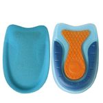 Premium Comfort Gel Heel Pads for Kids: Targeted Relief for Sensitive Heels, Sport Support, Shock Absorption, and More (Large, Blue & Orange)