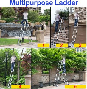 Telescopic Folding Ladder 3.8M – Stainless Steel, Portable