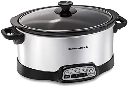 Hamilton Beach Programmable Slow Cooker with Flexible Easy Programming, 5 Cooking Times, Dishwasher-Safe Crock, Lid, 7 Quart, Silver