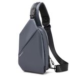 TINYAT Crossbody Bag for Men Large Capacity Sling Pocket Bag Hiking Shoulder Bag With Adjustable Strap for Travel Work