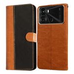 Amazon Brand- Solimo Flip for Itel P40 4G (Leather_CamelBlack)