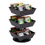 Mind Reader Tea Bag Carousel, Tea Station Organizer, Countertop Storage, Tea Stand, Kitchen, 17.1L x 17.1W x 29.2H cm, Black