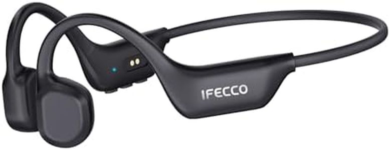 IFECCO Bone Conduction Headphones Bluetooth 6.0, IP67 Waterproof Open-Ear Wireless Sports Headphones with Magnetic Charging, 26g Ultra-Light, 10H Playtime & Dual Connectivity for Running, Cycling, Gym