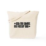 CafePress Ask Me About My Foster Dog Tote Bag Natural Canvas Tote Bag, Reusable Shopping Bag