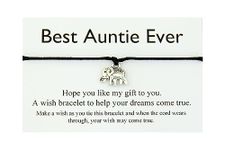 Lucor Auntie Gifts,Auntie Wish String Bracelet,Best Auntie Gifts,Auntie Birthday Christmas Gifts,Gift for Aunty Auntie(Dark Purple)