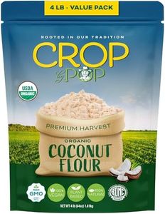 CROP BY POP - Organic Coconut Flour, (64 Oz - 4 LB) USDA Organic & Non GMO Certified - Plant Based, Vegan, Kosher