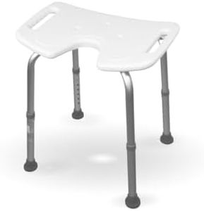 Mobiclinic®, Tabouret de Bain, Bahía, Chaise de Douche, Marque européenne, Siège en U, Réglable sur 7 hauteurs, Jusqu'à 100 kg, Tabouret de Salle de Bain, Embouts antidérapants, WC