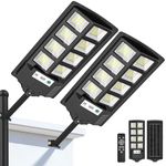 WYWNA Solar Lights Outdoor, 6000K LED Solar Lights Outdoor Waterproof, Solar Flood Lights Outdoor with Motion Sensor and Remote Control, Solar Street Light Dusk to Dawn 2-Pack