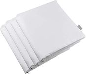 4-Pack Cotton Comfortable Solid Decorative Throw Pillow Case Square Cushion Cover Pillowcase (Cover Only,No Insert) (16x16 inch/ 40x40cm, White)