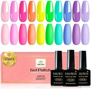 YSUVIN Vernis Semi Permanent, 10 Couleurs Néon Vernis Gel UV Semi Permanent, Rose Jaune Vert Bleu Violet Le Rainbow Printemps été Vernis à Ongles Soak Off UV/LED Nail Art Manucure Kit
