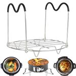 Steamer Rack Trivet with Heat Resistant Silicone Handles Compatible with Instant Pot Accessories 6 Qt 8 Quart,Great for Lifting Out Whatever Delicious Meats & Veggies You Cook,for Easy Removal Pot