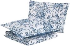 Laura Ashley 185748 Bedford Cotton Reversible Quilt Set, King, Blue