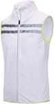 bpbtti Men's Hi-Viz Safety Running Cycling Vest Sleeveless Windbreaker vests ((X-Large - Chest 45-47", White)
