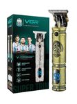 VGR V-228 Professional Hair Trimmer with LED display | 180 Minutes Long Runtime Trimmer for Men with 3 Guide Combs | Metal Body - Gold