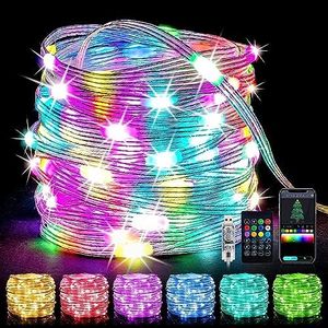 Oreunik Luci Led Camera da Letto10 Metri Smart Lucine Natalizie con Telecomando,Led Colorati Controllo tramite App Bluetooth,Sincronizzazione Musicale,Lucine USB Cambia Colore per Interni ed Esterni