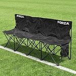 FORZA Portable Aluminium Team Benches - 4 Seat, 6 Seat & 8 Seat Benches Available | Folding Chairs for Substitutes | Subs Bench for Football | Carry Bag Included (4 - Seater Pro, Without Team Shelter)