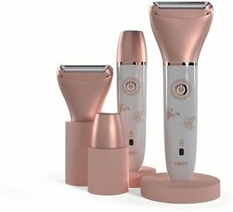 Frizty Trimmer,2-In-1 Women Shaver Wet & Dry Painless Hair Removal Razor,Waterproof Body Hair Remover For Face Legs Underarms & Bikini Trimmer Rechargeable Cordless With 2 Head,1 Year Warranty