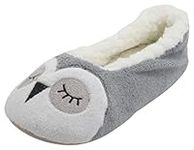 Atania Plush Animal Design Ballet Slippers Grey Owl 5/6 UK