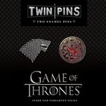 Game of Thrones Twin Pins: Stark and Targaryen Sigils: Two Enamel Pins