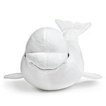 Simulation White Beluga Whale Plush Toy - Long Lifelike Delphinapterus leucas Doll Whale Stuffed Toys, Super Soft Realistic Sea Animals Beluga Whales Plush Gift Collection For Kids, 16Inches