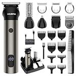 Solimpia Hair Clipper for Men, Professional Cordless Barber Hair Cutting Trimmer Rechargeable Beard Nose Body Hair Grooming Kit for Men 7 in 1