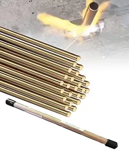 25 Rods Brazing Rods, Brass Solder, Brass Welding Rod for Oxyacetylene Gas Welding Brazing Copper Copper Alloy and Steel, Brass Rods for Crafts DIY 1/16" X 9.84"