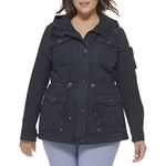 Levi's Women's Plus Cotton Four Pocket Hooded Field Jacket (Standard & Plus Sizes), Navy, 1X