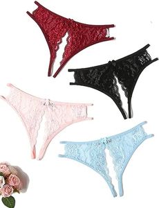 Avidlove Women Lace Panties Sexy Underwear Floral Lace Briefs with Cute Bow Center