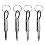 4 Pack Guitar Plug Keychain Guitar Key Holder 6.35mm Audio Plug Type Keychain for Marshall Key Holder Wall Mounted