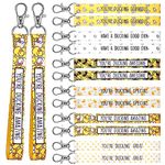 Huquary 36 Pcs Duck Wrist Lanyards for Keys Inspirational Yellow Duck Cute Wrist Lanyard Strap Employee Appreciation Gift Funny Pun Key Chain Holder for Coworker Thank You Gift Student School